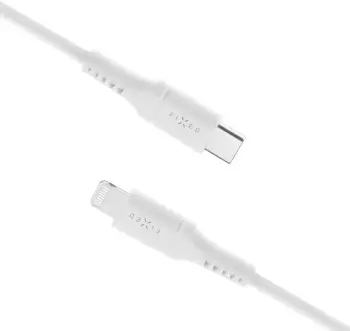 Kabllo për të dhëna dhe karikim FIXED USB-C - Lightning, MFi, PD, 0.5m, e bardhë