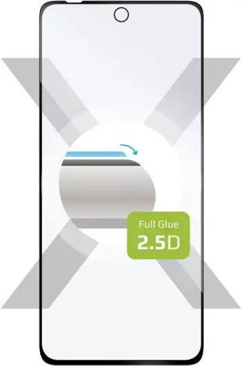 Xham mbrojtës FIXED Full-Cover për Motorola Moto G72, i zi