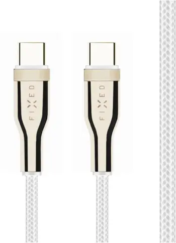 Kabllo FIXED USB-C - USB-C, USB 2.0, PD 100W, 0.5m, e bardhë