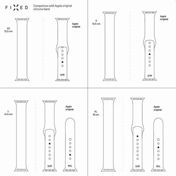 Rripa silikoni FIXED për Apple Watch, 42 / 44mm, elastik, L, rozë - 7
