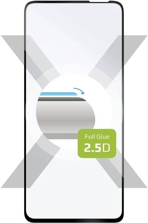 Xham mbrojtës FIXED për Realme 7, për të gjithë sipërfaqen e ekranit, 2.5D, me kornizë të zezë - 1