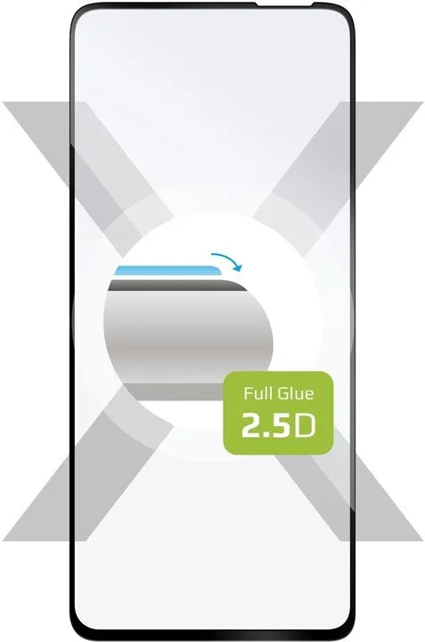 Xham mbrojtës FIXED për Realme 7, për të gjithë sipërfaqen e ekranit, 2.5D, me kornizë të zezë - 2