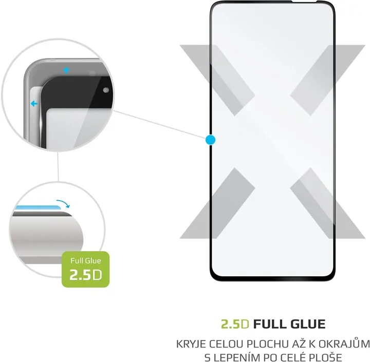 Xham mbrojtës FIXED për Realme 7, për të gjithë sipërfaqen e ekranit, 2.5D, me kornizë të zezë - 3