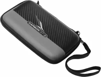 Kuti për dart Harrows Carbon ST Pro 6, për 2 sete shigjetash, me xhepa aksesorësh, e zezë gri