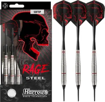 Shigjeta dart Harrows Rage Steel Ragesteel 16966, soft tip, 18 g, të kuqe