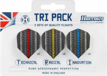 Flutura për shigjeta të pikados Harrows Tripack Supergrip, 9 copë