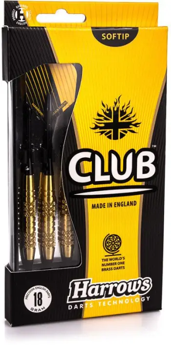 Shigjeta darts Harrows Club Brass Softip, 16g, portokalli e zezë