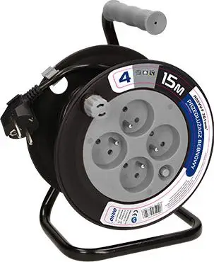 Kabllo zgjatëse Orno MINI drum, 4 x 230V, 3 x 1mm, 15 m, gri