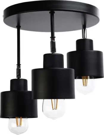 Llambadar tavanor Orno LISA, 3x60W, E27, bazë e rrumbullakët, i zi