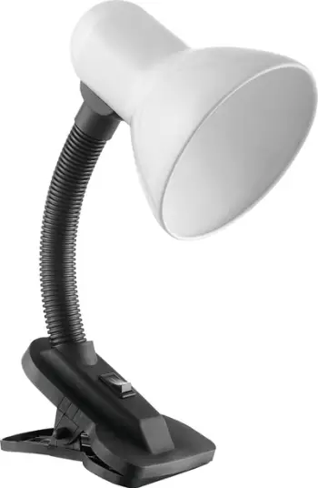 Lampë tavoline Orno DL-3/W, me kapëse, për bazë E27, e zezë