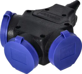 Ndarës prizash Orno OR-AE-13209, 3 dalje, splash proof, gri