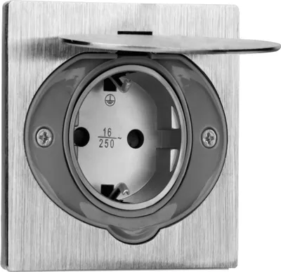 Prizë elektrike Orno hermetike, e fshehtë, IP44, çelik inox Schuko - 1