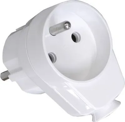 Prizë adapter Orno Plug 2P+E, Uni Schuko, me dalje shtesë, e bardhë - 1
