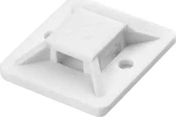 Organizues kabllosh Orno Cable Tie Holder, vetëngjitës, 30x30 mm, i bardhë, 10 copë