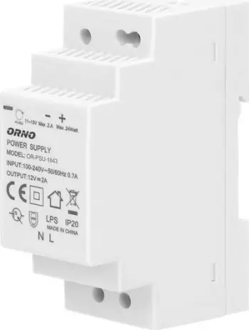 Furnizues energjie Orno OR-PSU-1643, 12V DC 2A, 24W, gri