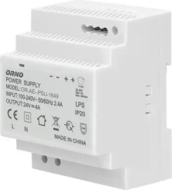 Furnizues energjie DIN Orno OR-PSU-1649, 24V DC 4A, 100W
