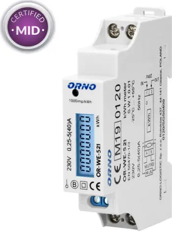 Matës njëfazor energjie Orno OR-WE-521, 40A