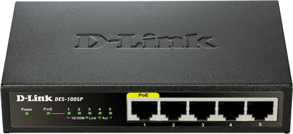 Switch D-Link DES-1005P, 5 porta, Fast Ethernet, PoE - 1