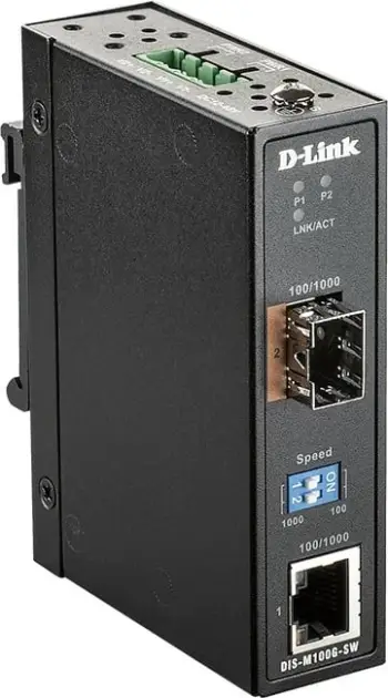 Konvertues industrial rrjeti D-Link DIS-M100G-SW, Gigabit Ethernet, SFP, i zi