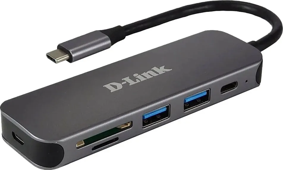 USB-C hub D-Link DUB-2325/E 5-in-1, gri - 1