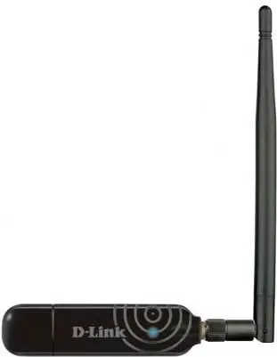 Adapter Wi‑Fi USB, D-Link, DWA-137, me antenë të jashtme, e zezë