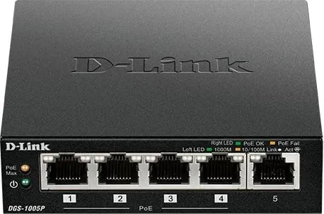 Switch D-Link DGS-1005P/E, 5 porta, Gigabit, PoE, metalik - 2