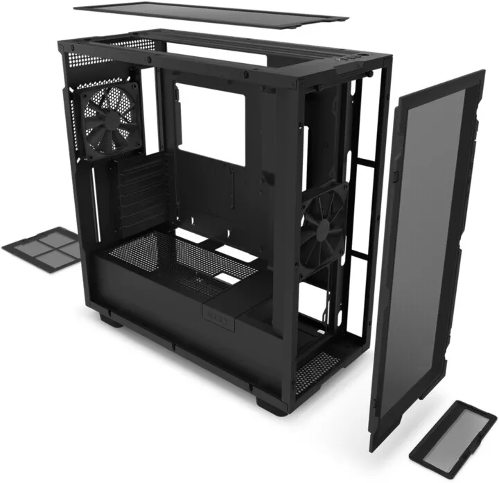 Kasë kompjuteri NZXT H7 Flow, USB-C, xham, e zezë - 4