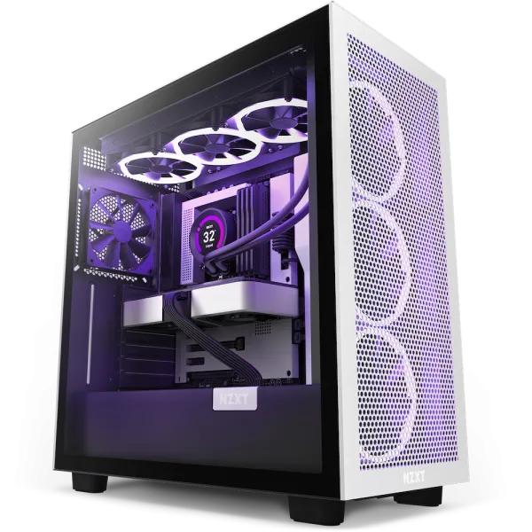 Kasë Nzxt H7 Flow (CM-H71FG-01), e bardhë/zezë - 1