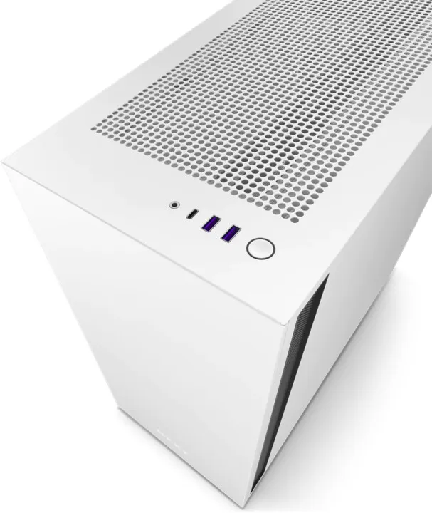 Kasë kompjuteri NZXT H7, USB-C, xham, e zezë / bardhë - 2