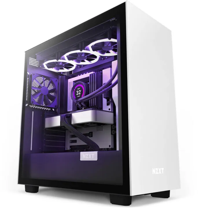 Kasë kompjuteri NZXT H7, USB-C, xham, e zezë / bardhë - 6