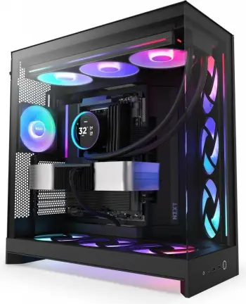 Kornizë PC NZXT H9 Flow RGB 2025, mid tower, xham i temperuar, e bardhë
