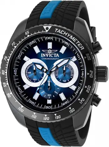 Orë dore për meshkuj Invicta S1 Rally Quartz 36305, e zezë/kaltër