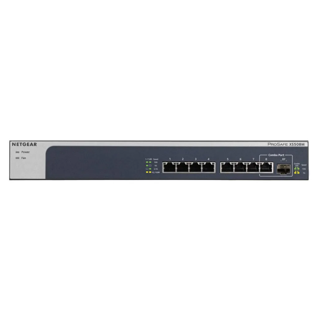Switch NETGEAR XS508M, 8 porte, 10G Ethernet, rackmount, gri/argjend - 1