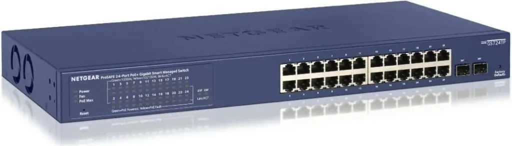 Switch Netgear GS724TP-300EUS, 24 porta, PoE, për RACK 19" - 1