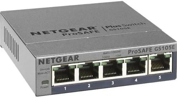 Switch Netgear GS105E-200PES, 5 porte, Gigabit, Manageable - 1
