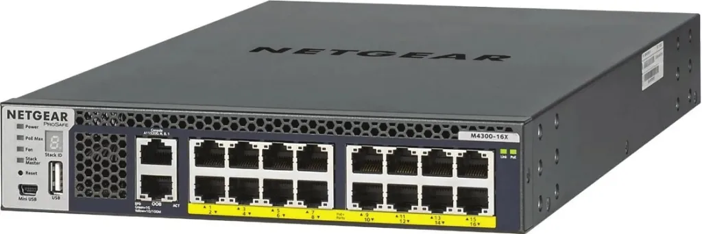 Switch NETGEAR M4300-16X, Managed, L3, 10G Ethernet, PoE, Rack mounting, 1U - 1