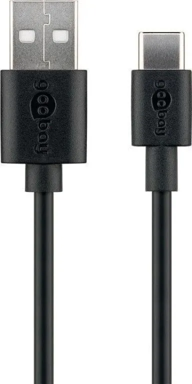 Kabllo Goobay USB A - USB C 59122, 2m, e zezë - 1