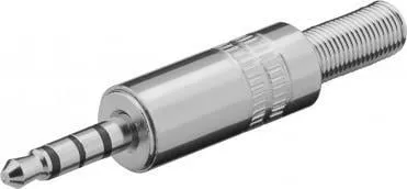 Plug audio Goobay 3.5 mm, stereo, 4 kontakte, metalik - 1