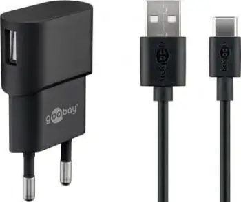 Karikues USB Wentronic goobay Pro, 5W 1A, USB-A në USB-C 1m, i bardhë