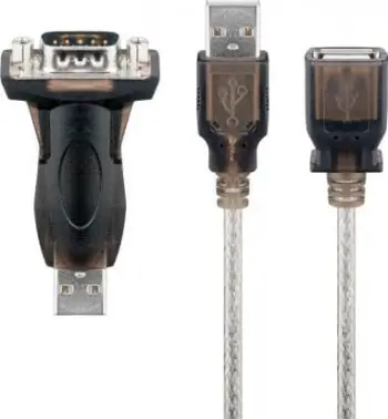 Adapter USB në RS232, kabllo 1m, 1 Mbps, i zi