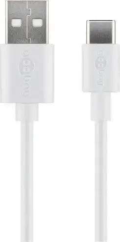 Kabllo USB Goobay USB A në USB C, 0.5 m, e bardhë