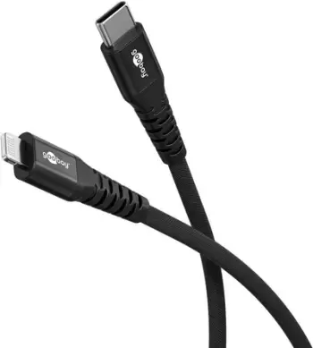 Kabllo USB C në Lightning Goobay, 3m, 60W, gri
