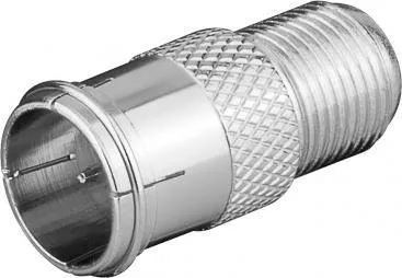 Adapter antene F Quick, F plug në F socket, zink, argjendtë - 1