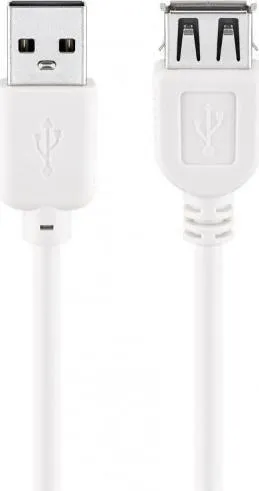 Kabllo zgjatuese USB Pro, USB A mashkull në USB A femër, 5m, e bardhë - 1