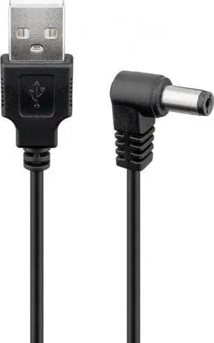 Kabllo energjie Goobay USB në DC 5.5x2.5, 0.5 m, 5V 1A, e zezë