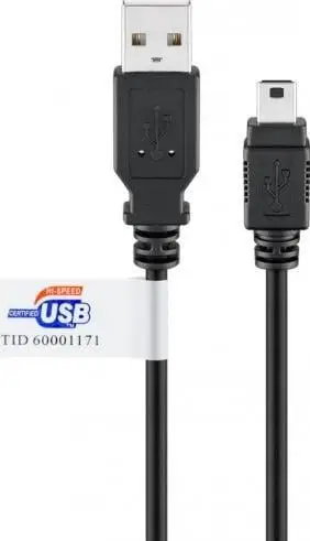 Kabllo USB Delock Pro USB 2.0 Hi Speed, 3m, mini USB Type B, e zezë