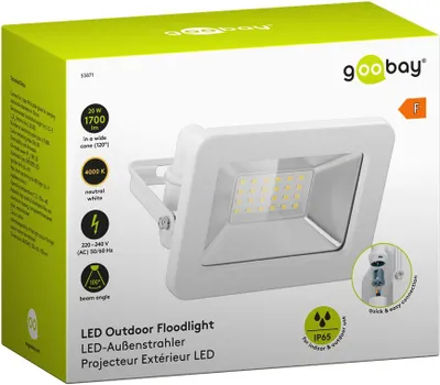 Dritë LED për ambient të jashtëm, reflektor 20W, kënd 100°, e zezë - 1