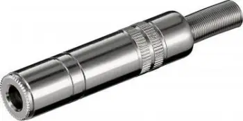 Konektor audio KM 63 MK, jack 6.3mm, mono, metalik