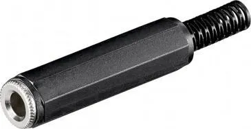 Adaptor audio Goobay 11070, 6.35 mm jack femër, i drejtë, plastik, i zi - 1