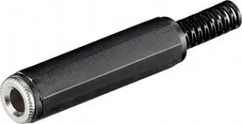 Adaptor audio Goobay 11070, 6.35 mm jack femër, i drejtë, plastik, i zi